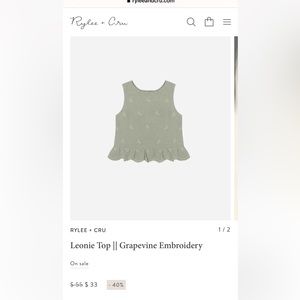 Rylee & Cru Embroidered Top 12-18 months